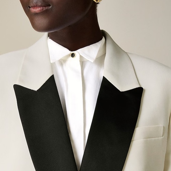 NEW J. CREW Women's Garçon tuxedo button-up shirt in White Cotton Size 14 - Picture 4 of 9